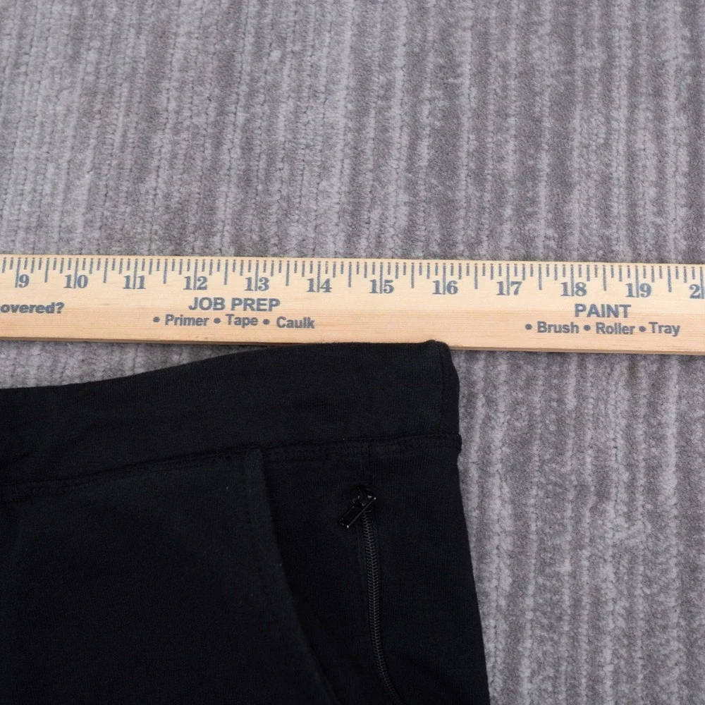 Eddie Bauer Lounge Shorts Mens Large Black Cotton Blend Drawstring Zip Pockets
